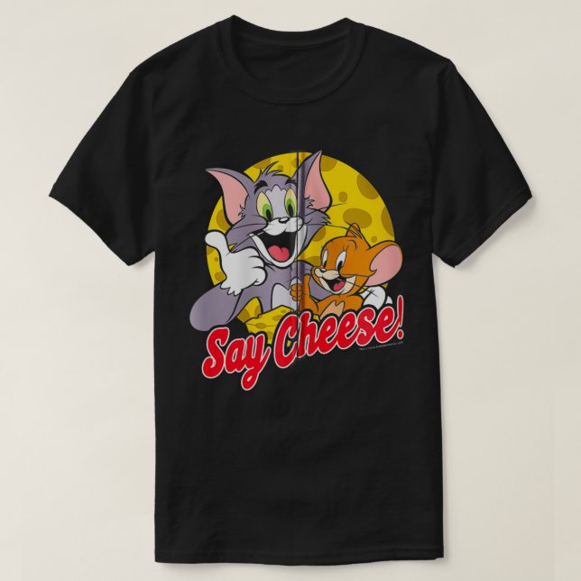 T-shirt Tom Et Jerry Disent Cheese Portrait Zip (Design devant)
