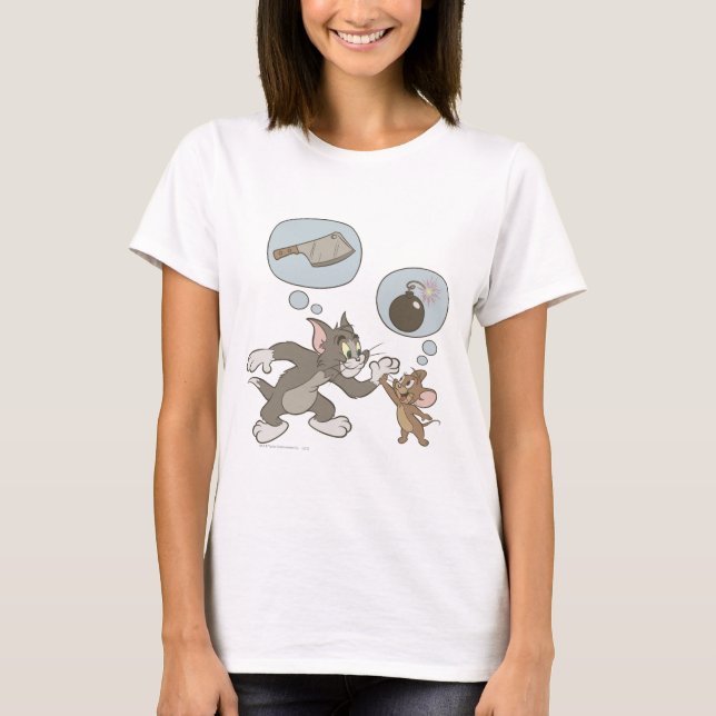 T-shirt Tom et Jerry Evil Thoughts (Devant)