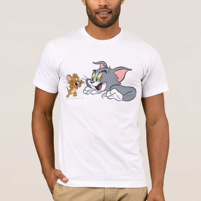 T-shirt Tom et Jerry font des visages (Devant)