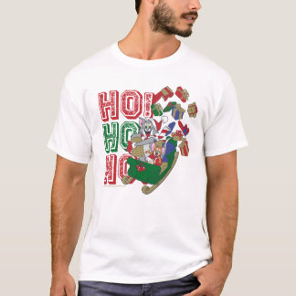 T-shirt Tom et Jerry livrent des cadeaux dans un hangar