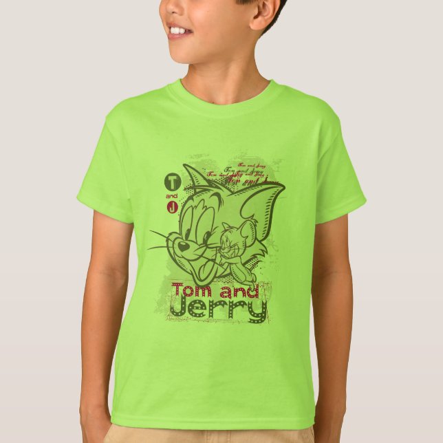 T-shirt Tom et Jerry Pink et Green (Devant)