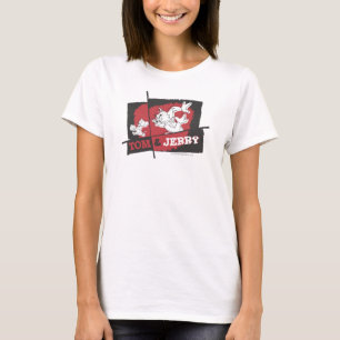 T-shirt Tom et Jerry rouges et noirs