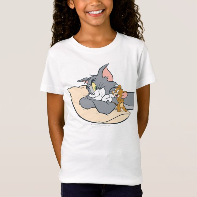 T-Shirt Tom et Jerry sur le Coussin (Devant)