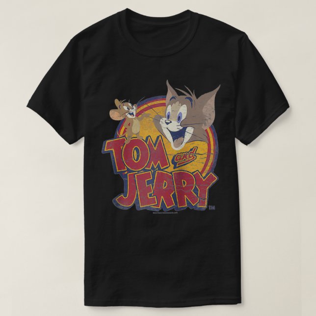 T-shirt Tom et Jerry Water Couleurs endommagées (Design devant)