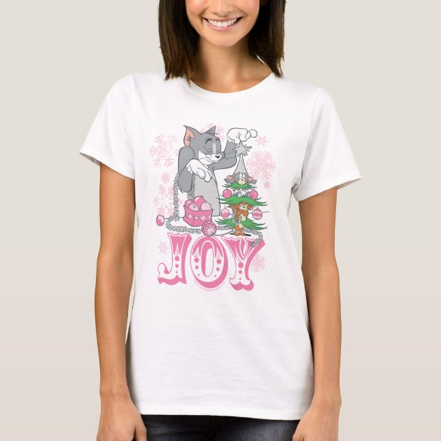 T-shirt Tom, Jerry et Nibbles décorent la joie (Devant)