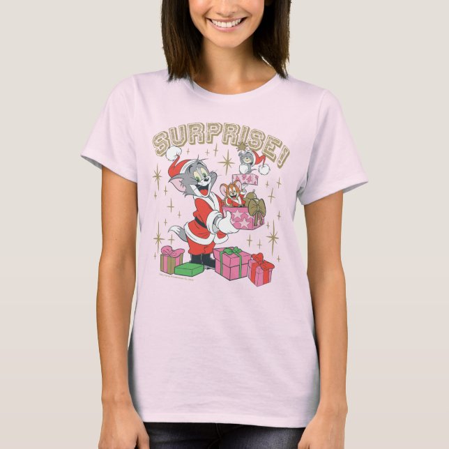 T-shirt Tom, Jerry et Nibbles Holiday Surprise (Devant)
