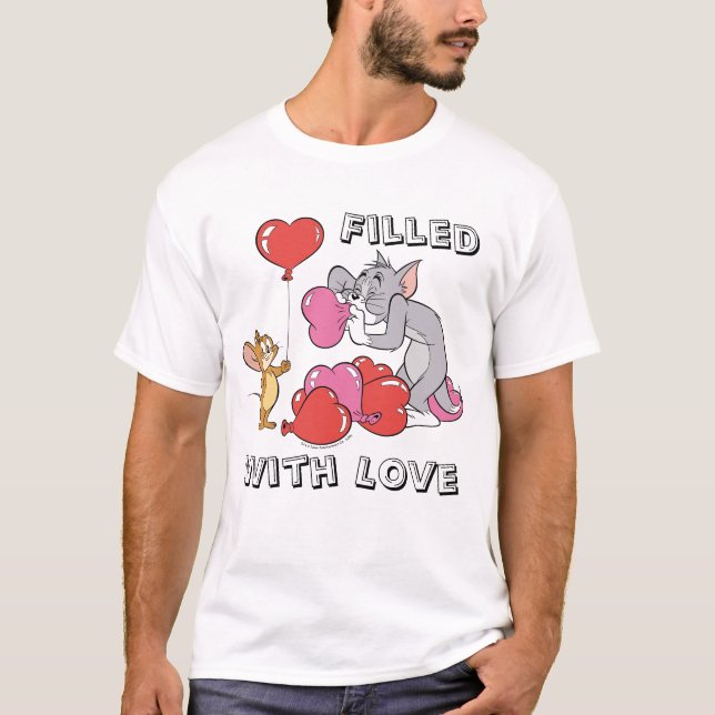 T-shirt Tom & Jerry Inflate Valentine Heart Ballons (Devant)