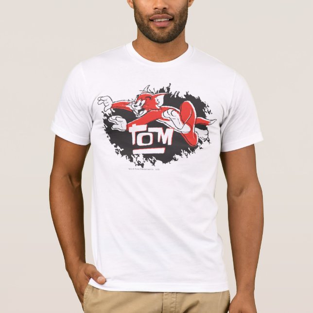 T-shirt Tom Logo noir et rouge (Devant)