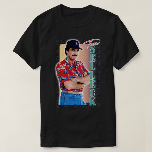 T-shirt Tom Selleck 80s Design esthétique 3 (Design devant)
