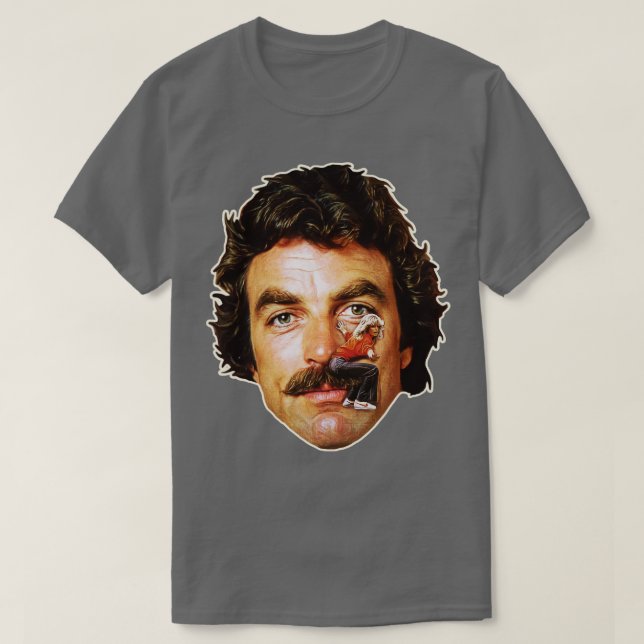 T-shirt Tom Selleck Moustache Ride (Design devant)
