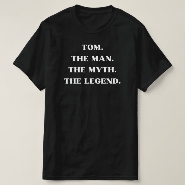 T-shirt Tom Shirt, Tom Prénom, Don pour Tom, Thomas (Design devant)