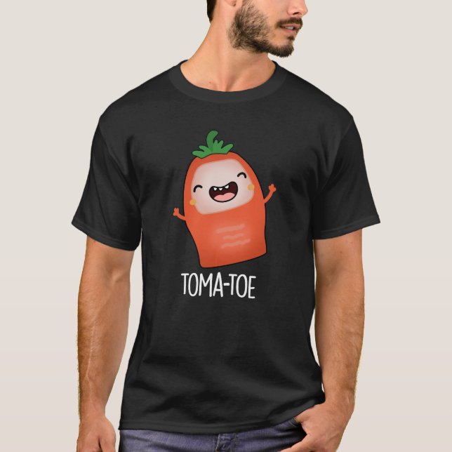 T-shirt Tomate amusante Tomate Pun Dark BG (Devant)