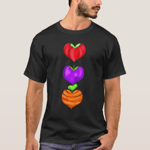 T-shirt Tomate Aubergine Et Carotte En Cœurs Devenez Vég