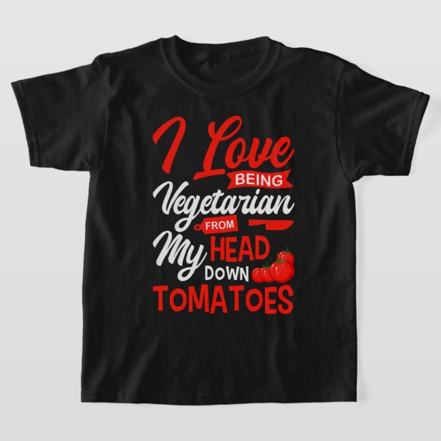 T-shirt Tomates Légumes Légumes Gardeners J'Aime Être V (Poser)