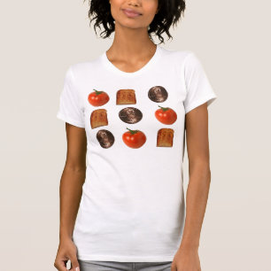 T-shirt Tomates, penny, pain grillé