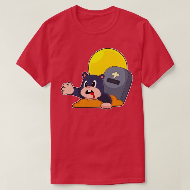 T-shirt Tombe d'Halloween de taupe (Design devant)