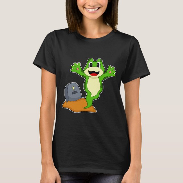 T-shirt Tombe Halloween de grenouille (Devant)