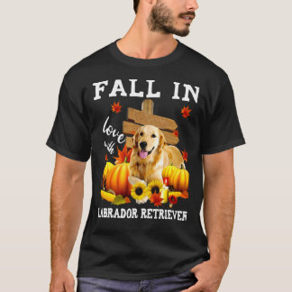 T-shirt Tomber Amoureux Avec Le Labrador Retriever Dog Sur