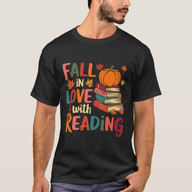 T-shirt Tomber Amoureux De La Lecture Automne Thanksgiving (Devant)