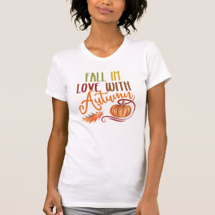 T-shirt Tomber amoureux de l'automne Tee, Citrouilles Cool