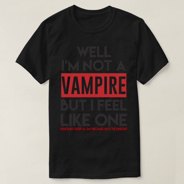 T-shirt Tomber En Reverse - Je Ne Suis Pas Un Vampire (Design devant)