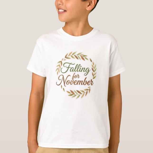 T-shirt Tomber pour Novembre - Conception d'automne (Devant)