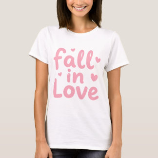 T-shirt Tombez amoureux – Conception de typographie de cœu