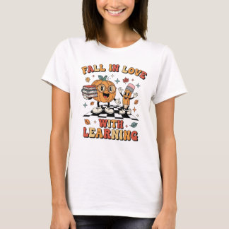T-shirt Tombez Amoureux De L'Apprentissage Rétro Enseignan