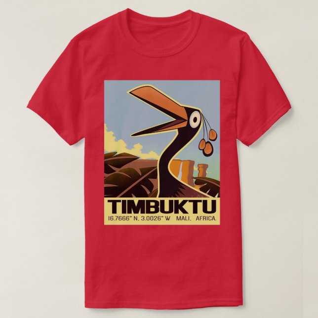 T-shirt Tombouctou - Voyage Retro (Design devant)