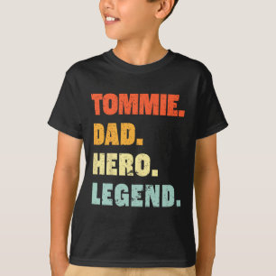 T-shirt Tommie Papa Héros Légende Nom Personnalisé Fa
