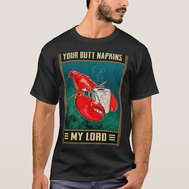 T-shirt Ton Beurre Serviettes Mon Seigneur Retro Homard Pl (Devant)