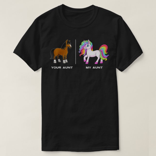 T-shirt Ton Cheval Ma Tante Unicorn Drôle (Design devant)