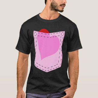 T-shirt Ton coeur dans ma poche mignonne Saint-Valentin