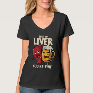 T-shirt Ton foie va bien en buvant de la bière alcool blag