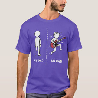 T-shirt Ton papa mon papa amateur de basse funky musicien 
