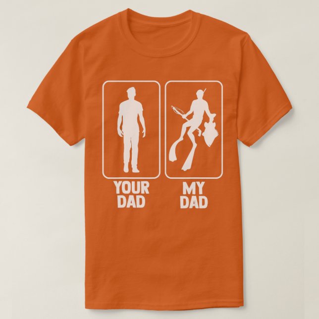 T-shirt Ton papa Mon papa Chauffeur Spearfisher Speardiver (Design devant)