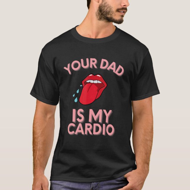 T-shirt Ton Père Est Mon Cardio Citations Pun Humour Sarca (Devant)