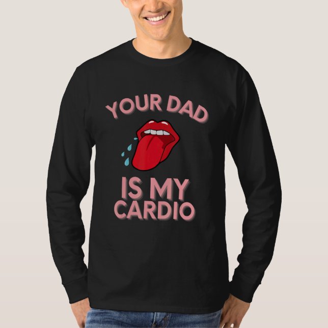 T-shirt Ton Père Est Mon Cardio Citations Pun Humour Sarca (Devant)