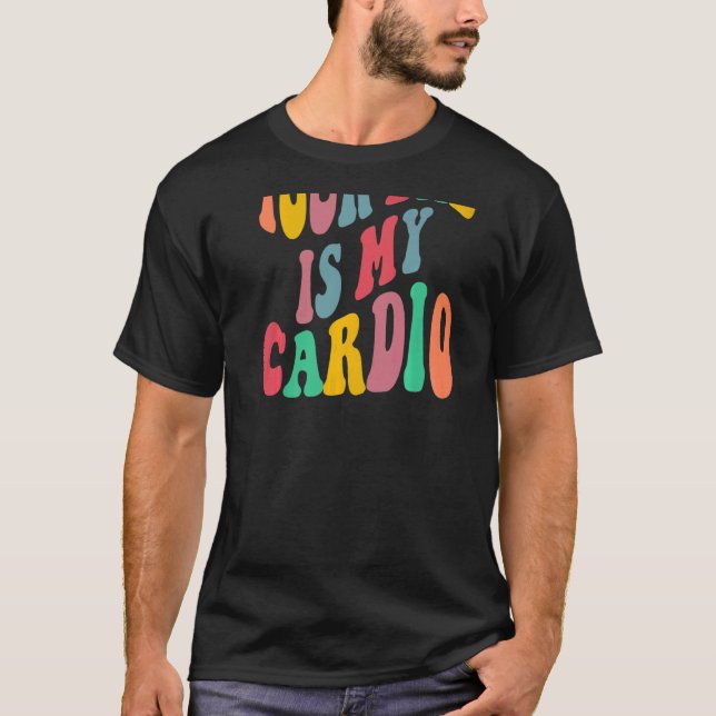 T-shirt Ton père est mon cardio rétro super à l'arrière (Devant)