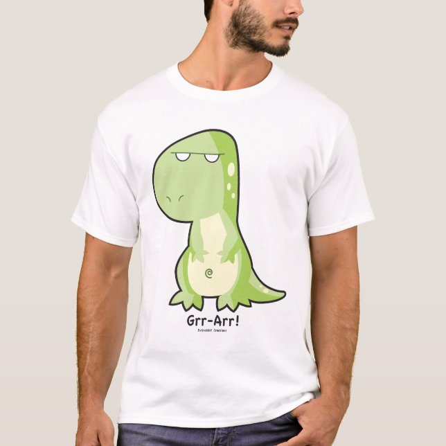T-shirt tonal de rayure de dames de T-Rex (Devant)