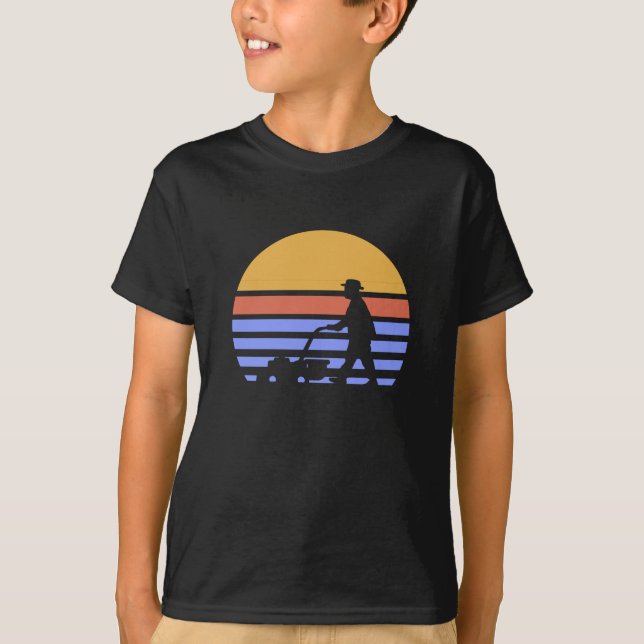 T-shirt Tondeuse à gazon Rétro (Devant)