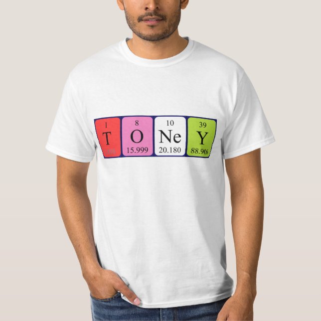 T-shirt Toney nom de table périodique (Devant)