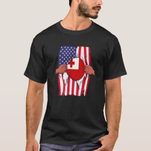 T-shirt Tonga Drapeau Sang en moi Accueil Fierté Tongan A