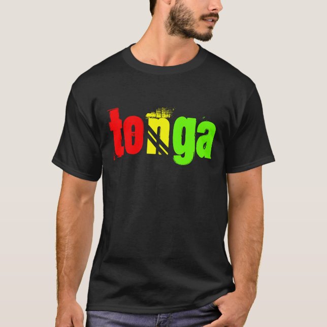 T-shirt Tonga nommé tee aux couleurs du Reggae (Devant)