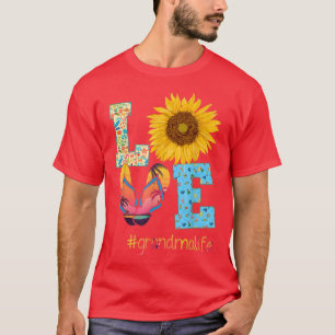 T-shirt Tongs de grand-mère amour Vie Fleur de tournesol É