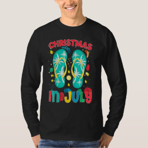 T-shirt Tongs de Noël drôles Noël en Juillet Été Tri