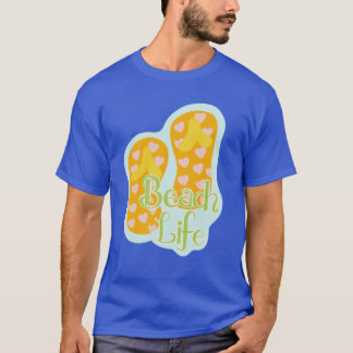 T-shirt Tongs de plage d'été Sticker garcon vie de plage e