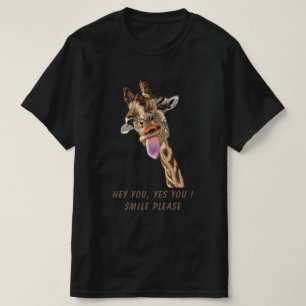 T-shirt Tongue de Girafe dehors et lavabo jouant - Sourire
