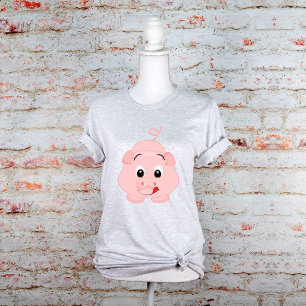 T-shirt Tongue Out Rose Piggy