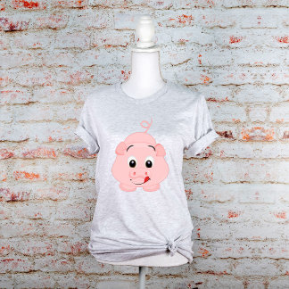 T-shirt Tongue Out Rose Piggy